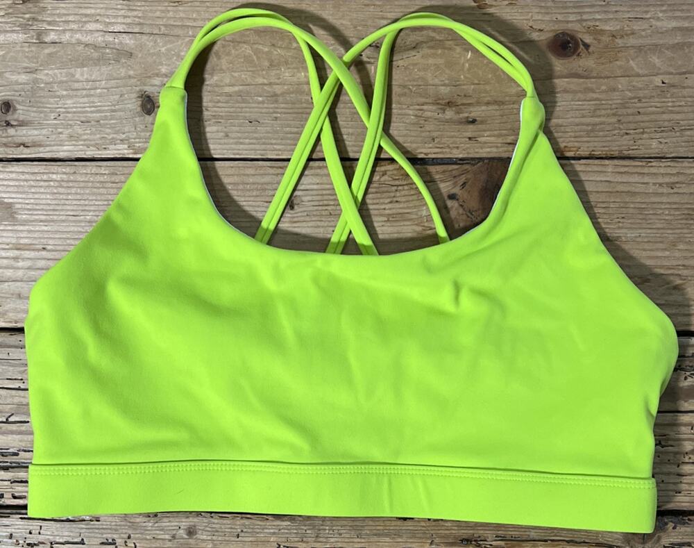 Nanette Lepore Women’s Size L Lime Green Cross-back Sports Bra